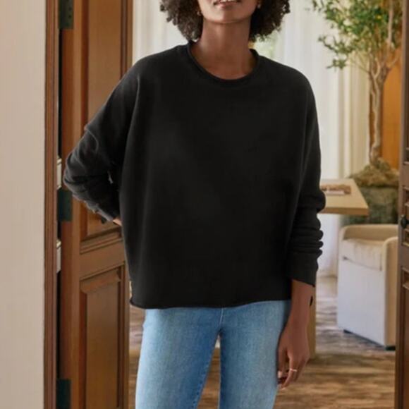 Frank & Eileen Black Anna Long Sleeve Capelet Sweatshirt Size XS - Picture 5 of 5